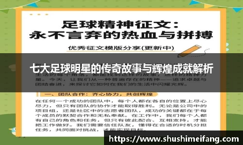 七大足球明星的传奇故事与辉煌成就解析